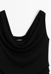 Топ Massimo Dutti FLOWING DRAPED NECK, Black - фото 9