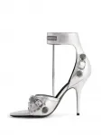Босоножки Cagole 110 с эффектом металлик BALENCIAGA, серебяный - фото 6