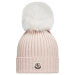 Moncler Ребристая шапка для ребенка, Pink - фото