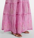 Печатное хлопковое макси-платье Juliet Dunn, Violet/Peach - фото 5