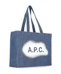 Джинсовая сумка шоппер с логотипом A.P.C., синий - фото 2