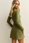 Платье New Look BUTTONED STRETCH JERSEY MINI, Olive - фото 3