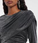 Мини-платье Denise из джерси с драпировкой lamé Marant Etoile, Gun Metal - фото 4