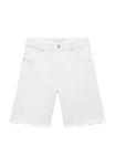 Джинсовые шорты FRAYED HEM Mango, белый - фото 4