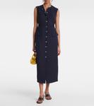 Платье миди из габардина Dries Van Noten, темно-синий - фото 2