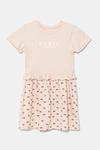 Детское хлопковое платье Guess, бежевый - фото