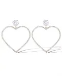 Серьги-Сердечки из стекла и камня Jessica Simpson, clear - фото