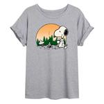 Детская футболка большого размера с рисунком Peanuts Campfire Licensed Character - фото