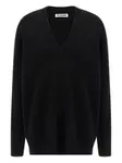 Свитер с V-образным вырезом JIL SANDER, черный - фото