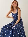 Платье миди без рукавов Sicily в горошек Monsoon, Navy - фото 4
