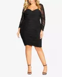Сексуальное платье-бюстье больших размеров CITY CHIC, черный - фото
