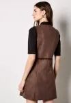 Мини-Платье с декоративной строчкой Apricot, Brown - фото 3