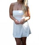 Женское изящное платье мини без бретелей с бантом в белом GLAM - фото