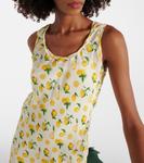 Шелковое платье макси с принтом tonale Sportmax, желтый - фото 4