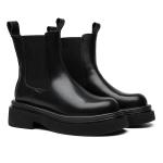 Кожаные Челси Ботинки Мужские Черные GZZ, Черные Однослойные Туфли - фото 9