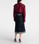 Юбка-трансформер из денима миди Victoria Beckham, Dark Indigo Rinse - фото 3