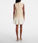 Мини-платье из твида и фая Patou, Snowberry White - фото 3