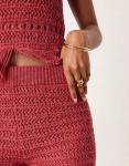 Вязаные крючком шорты ASOS DESIGN бордового цвета - фото 5