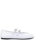 Балетки Prada с треугольным логотипом, белый - фото