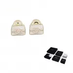 Золотые серьги-гвоздики из сплава для женщин CHANEL - фото