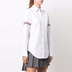 Рубашка с полосками Rwb и пуговицами THOM BROWNE, белый - фото 6