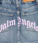 Джинсовая юбка с логотипом Palm Angels, синий - фото 2