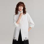 ELLE Рубашка Women's White Stand Collar Moderate - фото 6