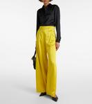 Широкие шелковые брюки elegante fiesta Max Mara, желтый - фото 2