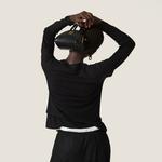 Футболка из джерси в рубчик Miu Miu, черный - фото 3