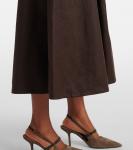 Льняная юбка миди Brunello Cucinelli, Dark Chocolate - фото 5