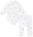 Детский комплект боди и леггинсов с логотипом Burberry Kids, White Ip Pattern - фото 4