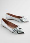 Балетки Forever Comfort Point Toe Bow Next, серебро - фото 4