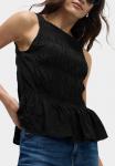 Блуза Marks & Spencer TEXTURED SHIRRED CAMI , Black - фото 4