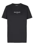 Футболка с вышитым логотипом BALMAIN, черный - фото