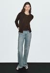 Кардиган Massimo Dutti BUTTONED WITH CREW NECK, Dark Brown - фото 2