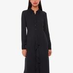 Тканое платье миди lea с оборками спереди Whistles, черный - фото 3