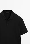 Поло Massimo Dutti SHORT SLEEVE POLO NECK, Black - фото 8