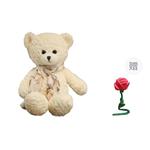 Плюшевая кукла мишка 36 см высота Doudou Beibei, розовый - фото 2