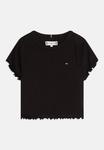 Футболка Tommy Hilfiger ESSENTIAL RUFFLE SLIM RIBBED TOP, Black - фото 3