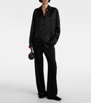 Балетки круглые из бархата The Row, Black - фото 3