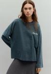 Топ PULL&BEAR STRIPED WITH TEXT, Dark Blue - фото