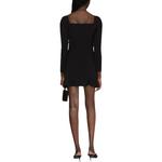 Чёрное мини-платье с длинными рукавами и детализированным бантом Self-portrait - фото 6