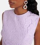 Мини-платье с поясом и кружевом Self-Portrait, Lilac - фото 4