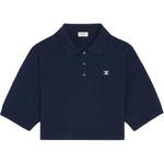 Поло с коротким рукавом и вышитым логотипом CELINE, синий - фото 3