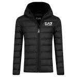 Пуховик стандартного кроя Ea7, черный - фото