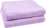 Банное полотенце набор из 2 шт  Zollner, сиреневый - фото