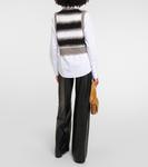 Рубашка spear из смеси хлопка и шерсти Veronica Beard, белый - фото 3