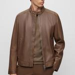 HUGO BOSS Кожаная куртка, Green - фото 5