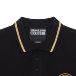 Поло с вышитым логотипом VERSACE JEANS COUTURE, черный - фото 4