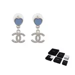 Серьги в форме сердца унисекс CHANEL, синий - фото